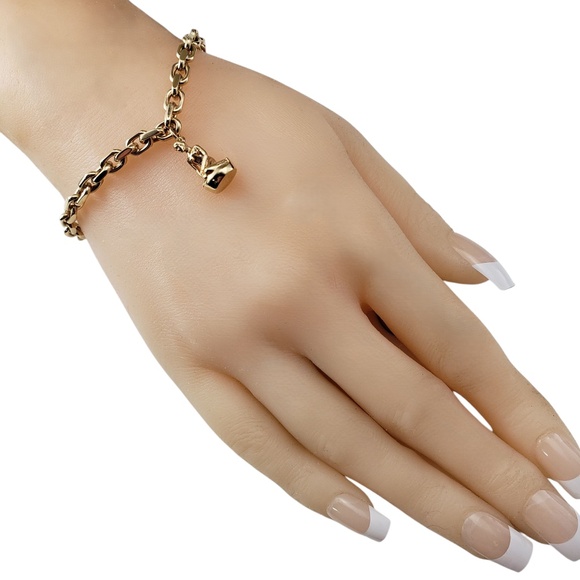 14 Karat Yellow Gold Denmark Little Mermaid Charm Link Bracelet #20922 - Picture 7 of 10